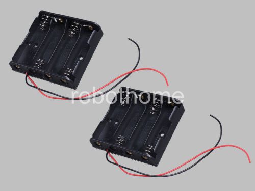 2PCS Battery Holder Box Case w/Wire 4XAA 4xAA 4XAA 6V brand new