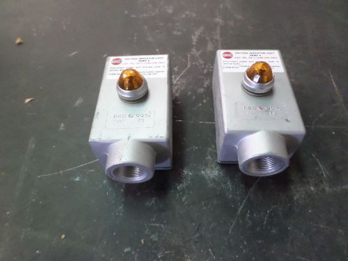 LOT OF 2 THERMON VOLTAGE INDICATOR LIGHT CAT: VIL-1 3/4&#034; NEW