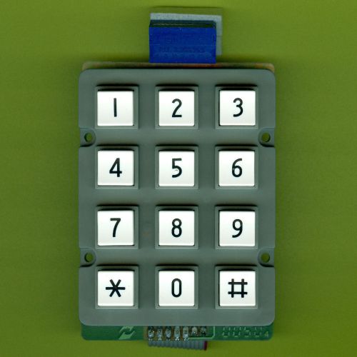 3x4 white/gray matrix telephone keypad • 3x2 1/4 &#034; • 9&#034; ribbon/dip-14 header • 4x3 † for sale