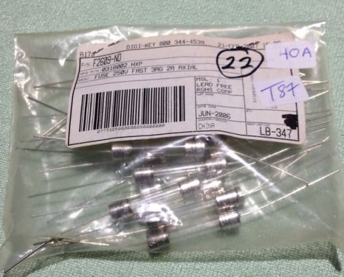 3AG 2A 318002 LITTELFUSE PIGTAIL FUSE Fast Axial NOS