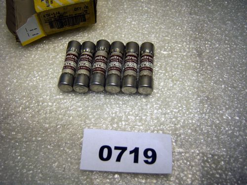 (0719) lot of 6 bussmann ktk-1/4 fuses for sale