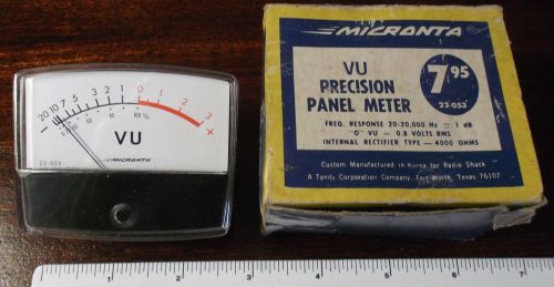 Vintage Micronta VU Precision Panel Meter Model# 22-053