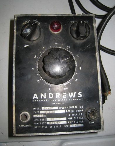 Andrews model sh-32 motor speed controller for bodine nsh-34 1/15hp minarek? for sale