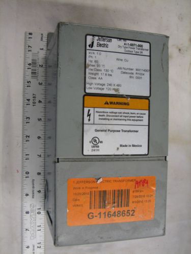 Jefferson Electric 411-0071-000 Dry Type Power Transformer Outdoor Type 3R