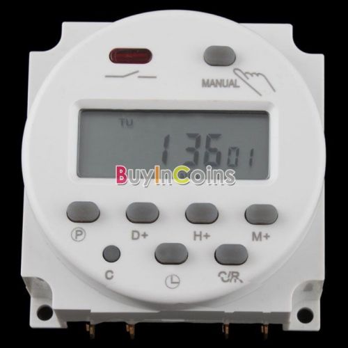 Digital time switch timer lcd power 16a 220v-240v ac new relay programmable for sale