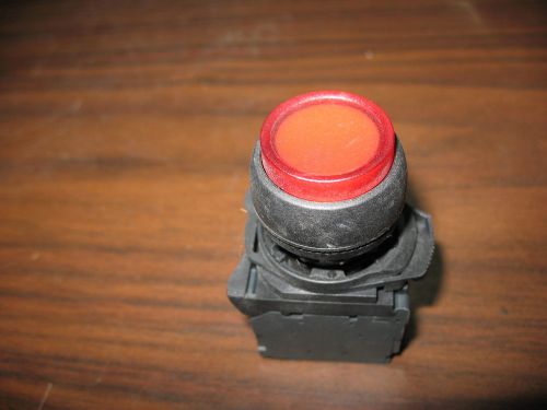 Allen Bradley Red Lighted Momentary Push Button w/ 800F-X01 and 800F-X10 Contact