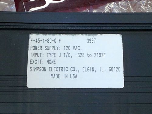 Simpson f-45-1-80-0 f temperature indicator 120volt for sale