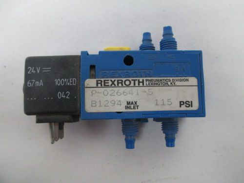 Rexroth p026641-5 b1294 67ma 115psi 24v-dc solenoid valve d303463 for sale