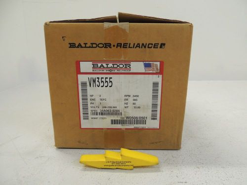 Baldor Reliance Motor VM3555, 2 HP, 208-230/460V, 3450 RPM, Phase 3, 60 HZ, NIB