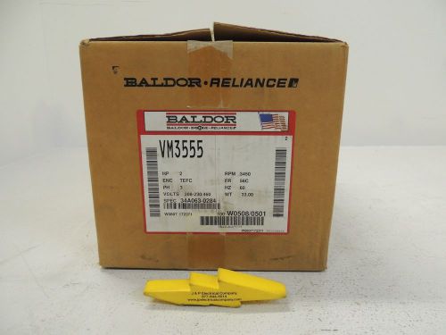 Baldor reliance motor vm3555, 2 hp, 208-230/460v, 3450 rpm, phase 3, 60 hz, nib for sale