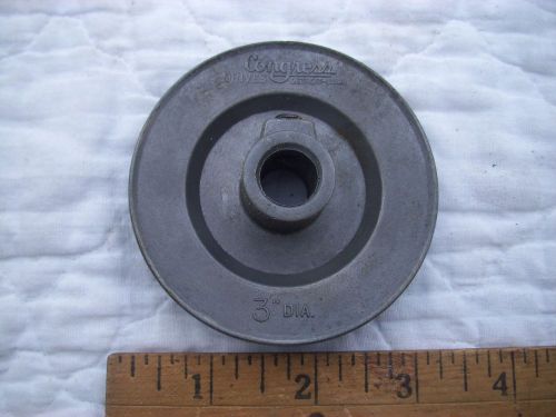 3 &#034; diameter Congress Drives Detroit Pot Metal single Pulley 1/2&#034; wide &amp; Bore