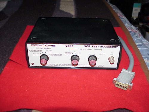 SENCORE Model VC63 VCR TEST ACCESSORY (GRT COND.) VC63