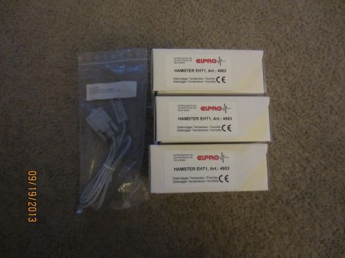 Lot of 3, (3 each) Elpro Hamster EHT1 Dataloggers, NIB, Plus 1 Download Cable