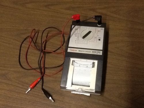 simpson multicorder 605 Series 2 DC AC Volt Amp Meter Recorder Print Out Vintage