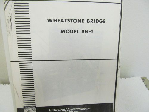 Industrial Instruments RN-1 Wheatstone Bridge Operating Manual w/schematic