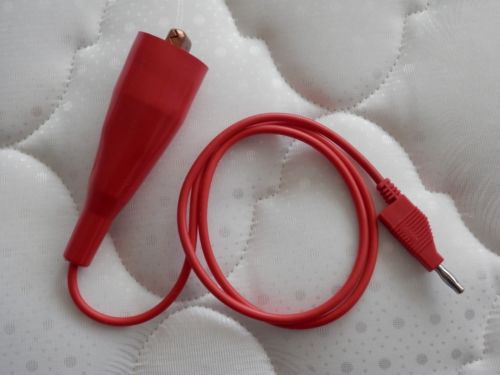 Mueller large alligator clip test flexible cable with banana plug 35&#034; long for sale
