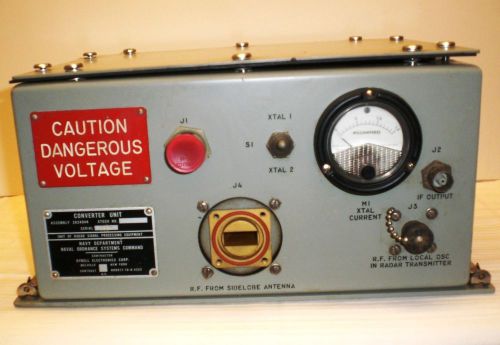 Vintage new us navy microwave radar down converter, radar signal processing eqpt for sale