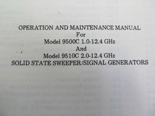 Narda 9500C/9510C (Sweep/Signal Generator: Oper/Maint Man w sch