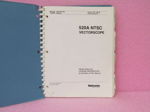 Tektronix 520A NTSC Vectorscope Instruction Manual w/schematics