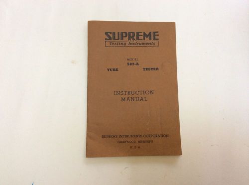 Supreme Instruments model 589A  Instruction Manual