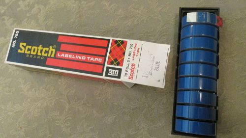Scotch labeling tape # 760 1/2&#034; x 144&#034; blue color 9 rolls for sale