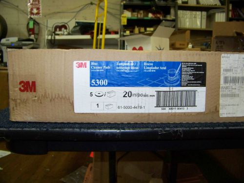 3M Blue Cleaner Pads 175 to 600 RPM Floor Care Pads 20&#034; 5 Pads per Box New