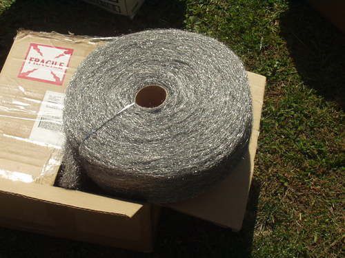 Carbon steel wool 5lb roll medium coarse grade 2 new in plastic. fast ship for sale