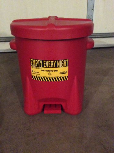 Eagle 933-FL Oily Waste Can, 6 Gallon, Polyethylene, Red