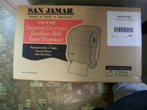 NEW San Jamar T1300TBK Tear-N-Dry Classic Hands Free Roll Towel Dispenser - Bk