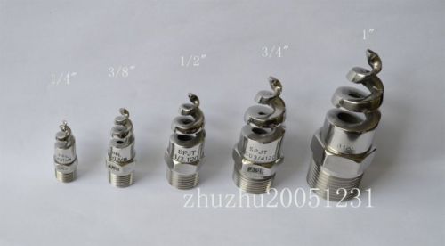 3pcs New BSPT Stainless steel spiral Cone spray nozzle 1/2&#034;