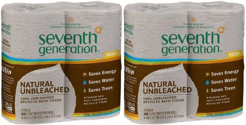 2-ply Unbleached Bathroom Tissue, Seventh Generation, 400 sheets 4 rolls
