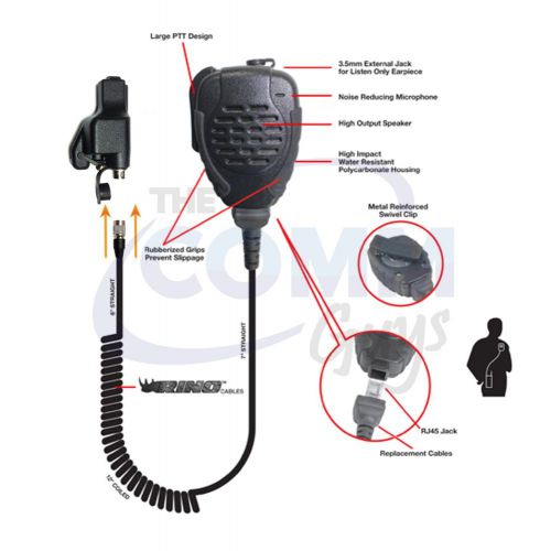 Pryme™ trooper ii waterproof noise cancelling shoulder mic motorola xts radio for sale