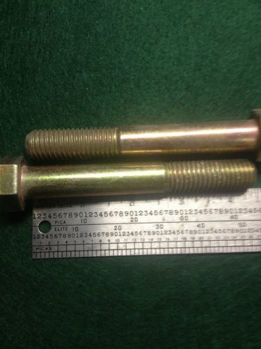 5/8-11x4 1/2 grade 8 hex bolt / cap screw custom unc yellow zinc plated, pk 4 for sale