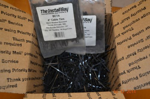 1000 - INSTALL BAY 4&#034; CABLE TIES BLACK WEATHER RESISTANT 18LBS TENSILE STRENGTH