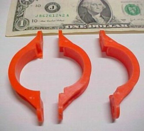 Lot of 30 unknown blaze orange tough plastic hose clamps straps 2.84&#034; long new for sale