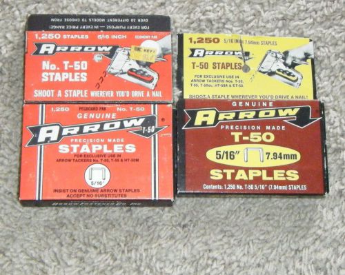 3 boxes of 1250 arrow t50 5/16&#034; staples for sale