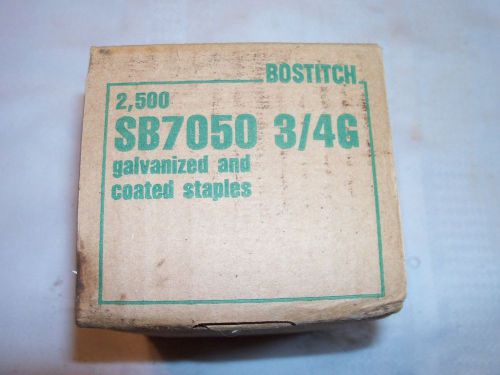 2,500 BOSTITCH STAPLES SB7050 3/4G BOX - GALVANIZED &amp; COATED STAPLES