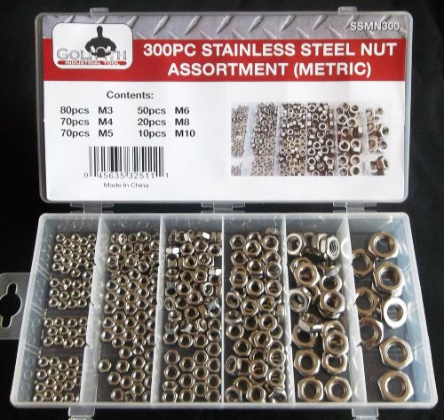 300pc goliath industrial ssmn300 stainless steel metric nut assortment m10 m8 m6 for sale