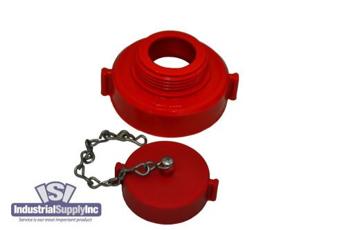 Polycarbonate fire hydrant reducing adapter 2-1/2&#034; nyfd(f) x 1-1/2&#034; nst(m) w/cap for sale