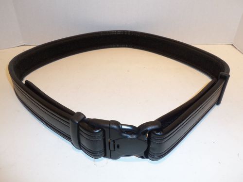 NEW Tactical Military Police Leather Duty BELT size L (30&#034; - 46&#034;) - SWAT BLACK