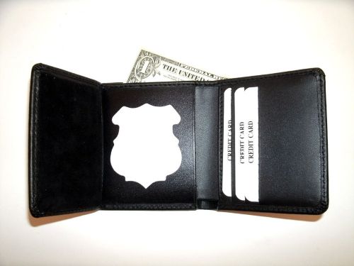 Warrenton va. police shield &amp; id wallet recessed badge cut out b-607 leather for sale
