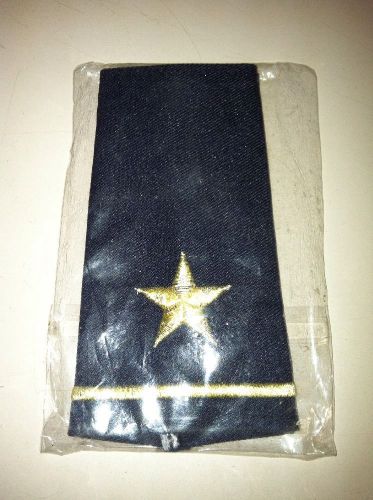 2  police sheriff epaulets, one star shoulder boards gold/black 1 pair for sale