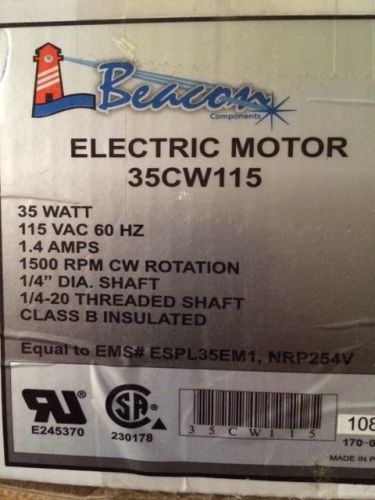 Condenser fan motor Beacon 35CW115   35W  115V  1500 RPM  CW