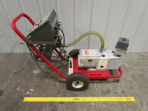Hi-vac pump + gauge cart w/edwards rv12 pump + apc-1 vacuum process controller for sale