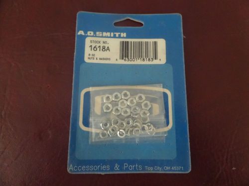 MagneTek, A.O. Smith, 1618A, 8-32 Nuts &amp; Washers, Pack of 16