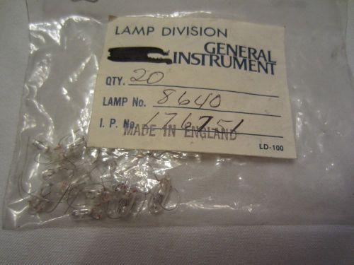 Lot of 12 General Instrument No. 8640 Miniature Wire Term Lamps Light Bulbs NOS