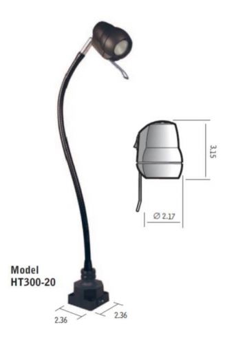 Sunnex ht300 20w halogen industrial inspectiontask lamp gooseneck w/ c clamp for sale