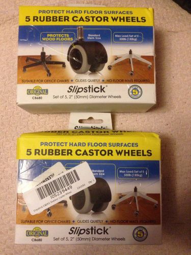Slipstick 2&#034; Rubber Replacement Caster Wheels 2 Sets Of 5 (10 Wheels)