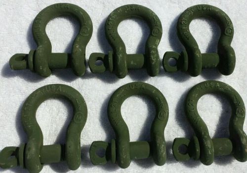 1/2&#034; midland shackle, clevis, screw pin, wll 2 ton, 6 ea. free shipping for sale