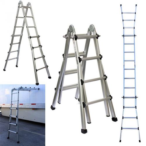 Telescoping Multi Ladder 17ft Dual Funt Telescopic Professional Heavy Duty Step